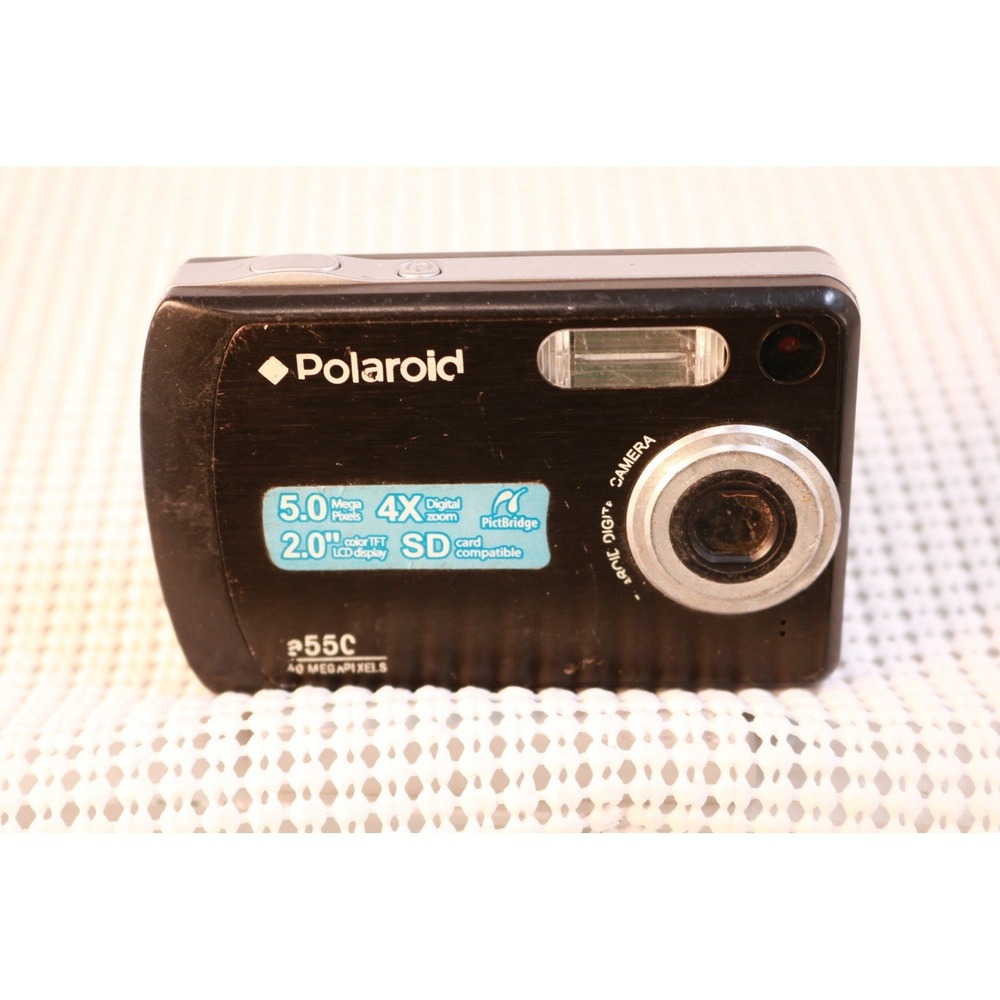 Polaroid a55C Digital Camera 5MP 4X Zoom Black For Parts Repair As Is